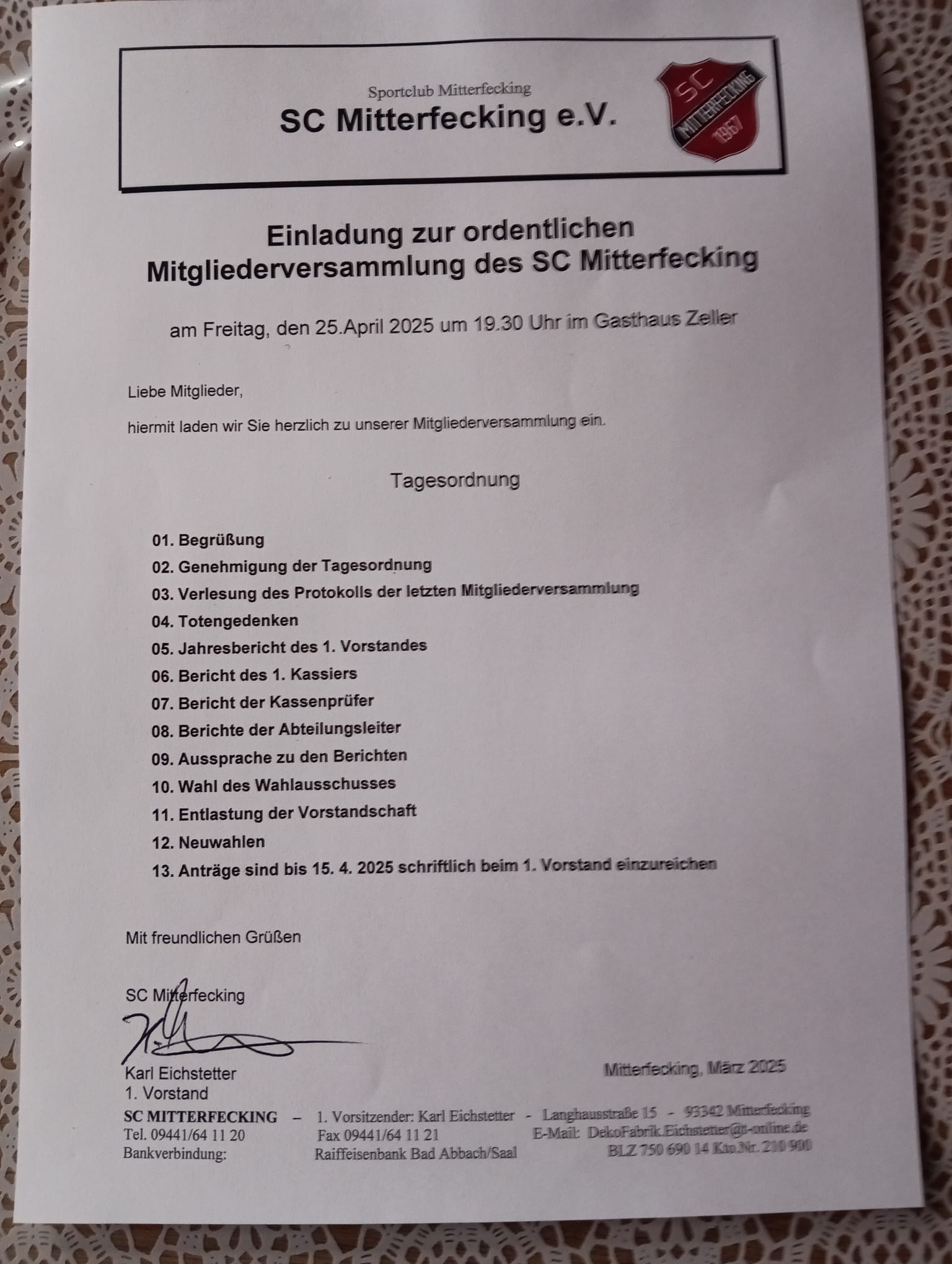 Einladung JHV 2025